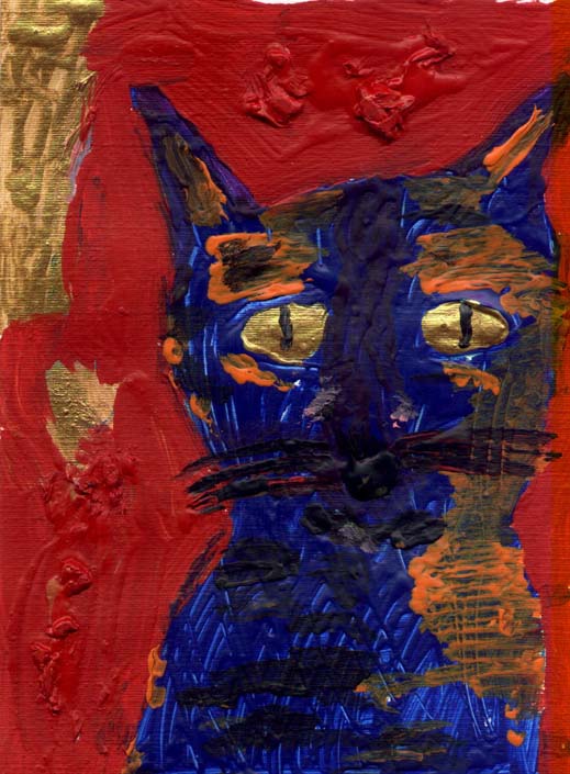 Painting of a cat by David Bradbury